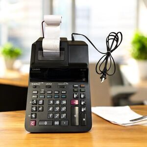 Casio Model DR-120R Printing 12 Digit Calculator Heavy Duty Black Desktop TESTED